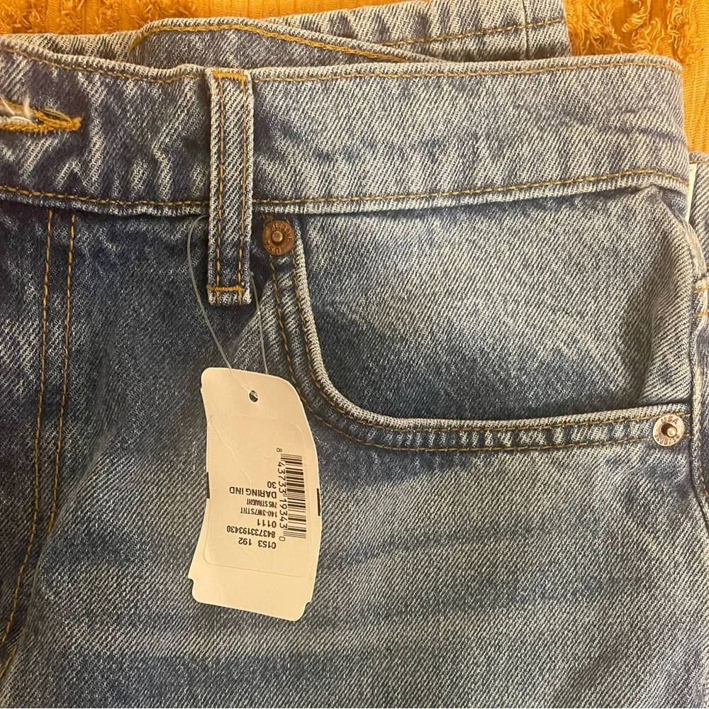 RE/DONE  70s Straight DARING INDIGO W/Rips - Picture 8 of 11